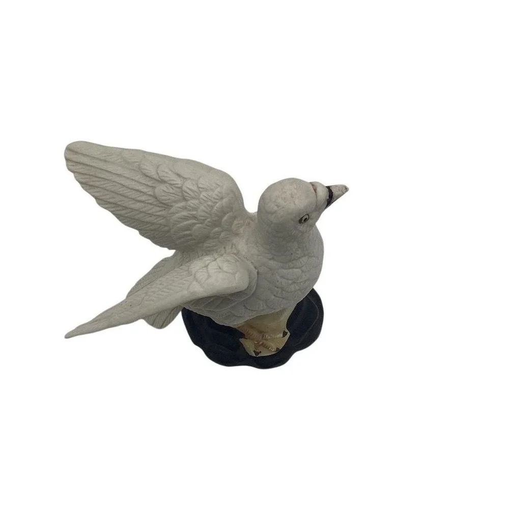 Vintage Porcelain‎ White Dove Figurine with Floral Base